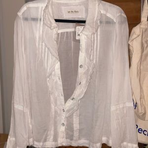 White blouse; Free People
